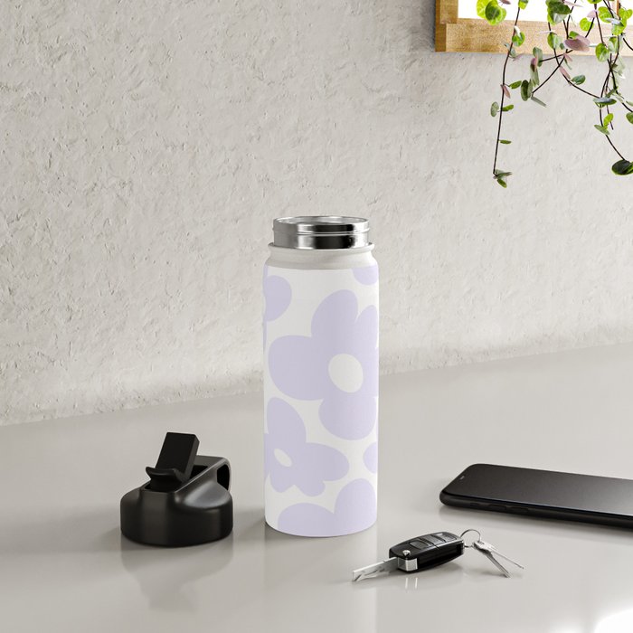 retro flowers / lilac Water Bottle Gallery Image 4