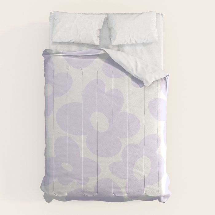 retro flowers / lilac Comforter Gallery Image 6