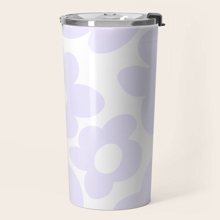 retro flowers / lilac Travel Mug Gallery Image 2