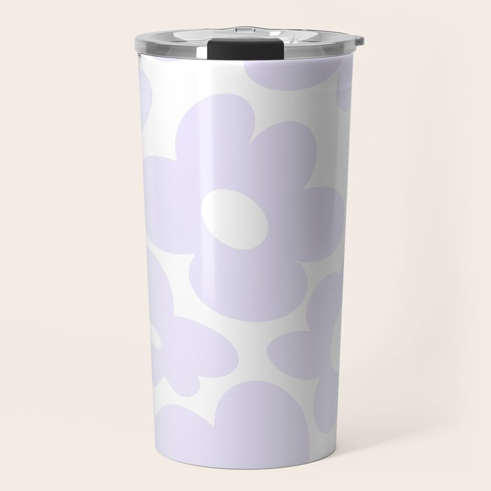 retro flowers / lilac Travel Mug Gallery Image 1
