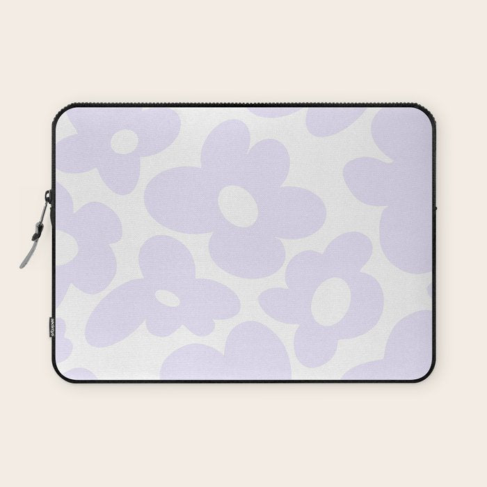 retro flowers / lilac Laptop Sleeve Gallery Image 1