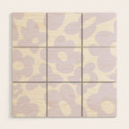 retro flowers / lilac Wood Wall Art Gallery Image 1