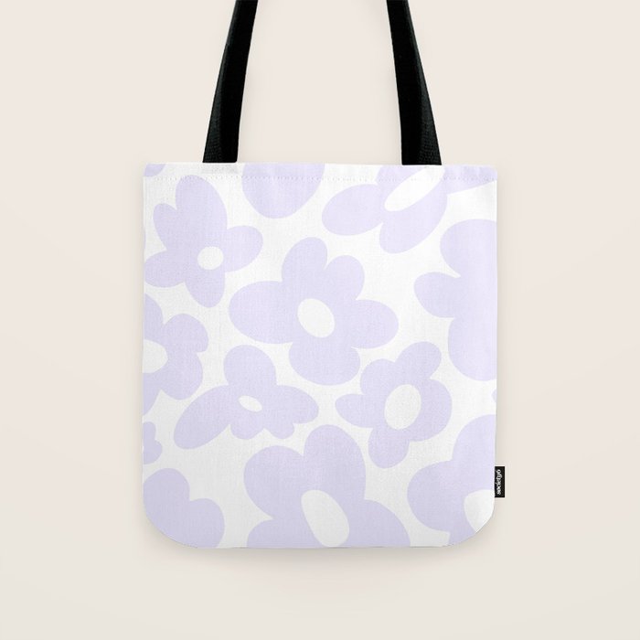 retro flowers / lilac Tote Bag Gallery Image 1