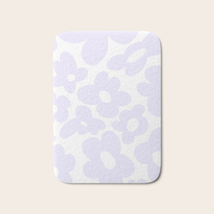 retro flowers / lilac Bath Mat Gallery Image 1