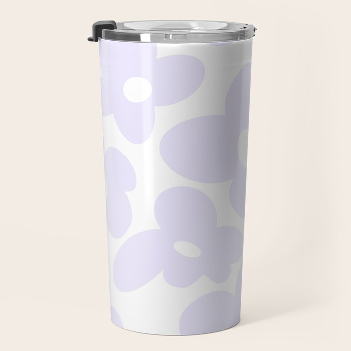 retro flowers / lilac Travel Mug Gallery Image 3