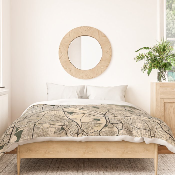 Guadalajara City Map of Jalisco, Mexico - Vintage Duvet Cover Gallery Image 3