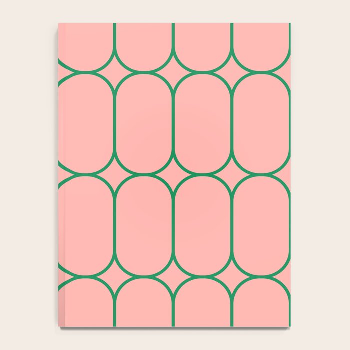 Mod Pods Retro Minimalist Geometric Pattern in Pink and Bright Green Notebook Gallery Image 4