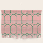 Mod Pods Retro Minimalist Geometric Pattern in Pink and Bright Green Wall Hanging Gallery Image 1
