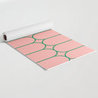Mod Pods Retro Minimalist Geometric Pattern in Pink and Bright Green Yoga Mat Gallery Image 2