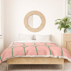 Mod Pods Retro Minimalist Geometric Pattern in Pink and Bright Green Duvet Cover Gallery Image 3