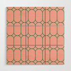 Mod Pods Retro Minimalist Geometric Pattern in Pink and Bright Green Wood Wall Art Gallery Image 1