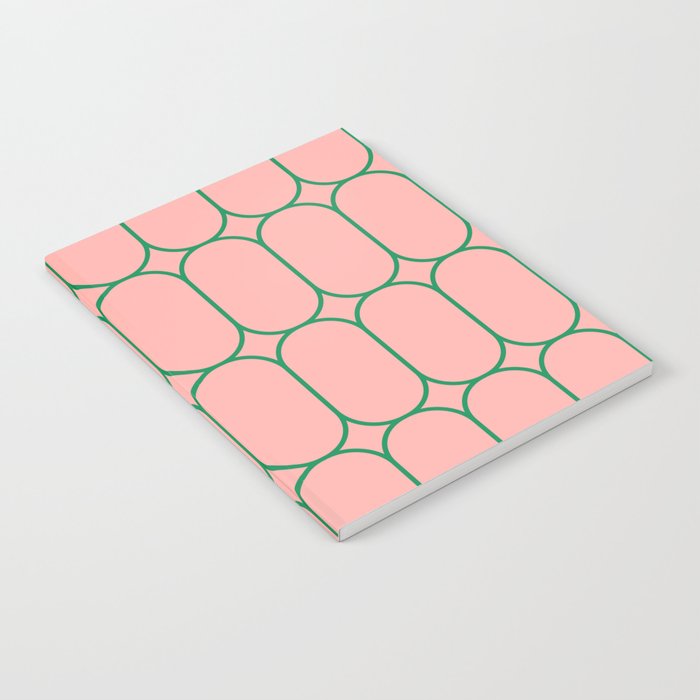 Mod Pods Retro Minimalist Geometric Pattern in Pink and Bright Green Notebook Gallery Image 2