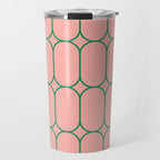 Mod Pods Retro Minimalist Geometric Pattern in Pink and Bright Green Travel Mug Gallery Image 1