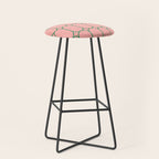 Mod Pods Retro Minimalist Geometric Pattern in Pink and Bright Green Stool Gallery Image 1