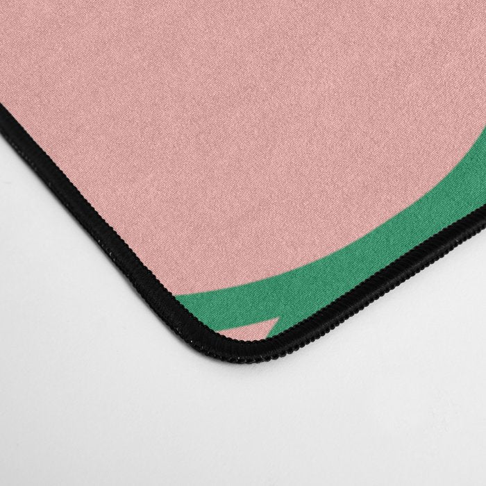 Mod Pods Retro Minimalist Geometric Pattern in Pink and Bright Green Desk Mat Gallery Image 4