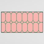 Mod Pods Retro Minimalist Geometric Pattern in Pink and Bright Green Desk Mat Gallery Image 3