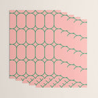 Mod Pods Retro Minimalist Geometric Pattern in Pink and Bright Green Wrapping Paper Gallery Image 3