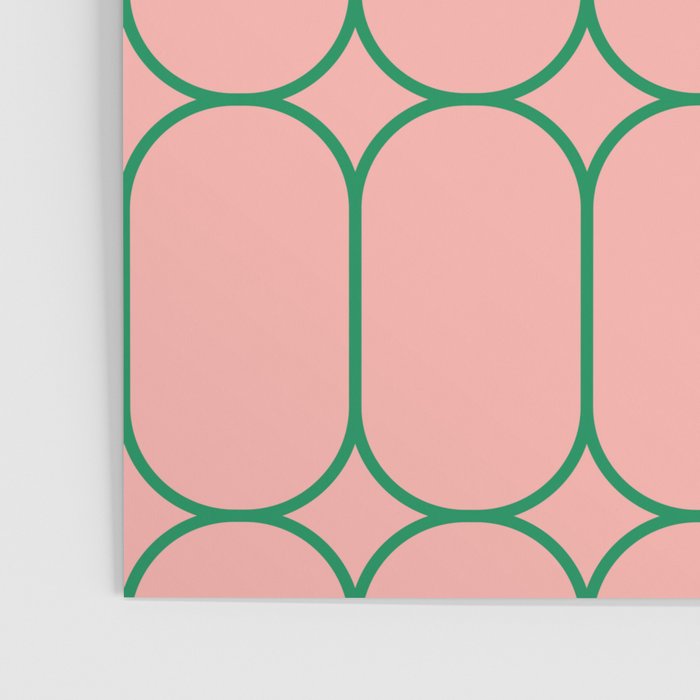 Mod Pods Retro Minimalist Geometric Pattern in Pink and Bright Green Poster Gallery Image 3
