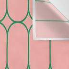 Mod Pods Retro Minimalist Geometric Pattern in Pink and Bright Green Wall Tapestry Gallery Image 3