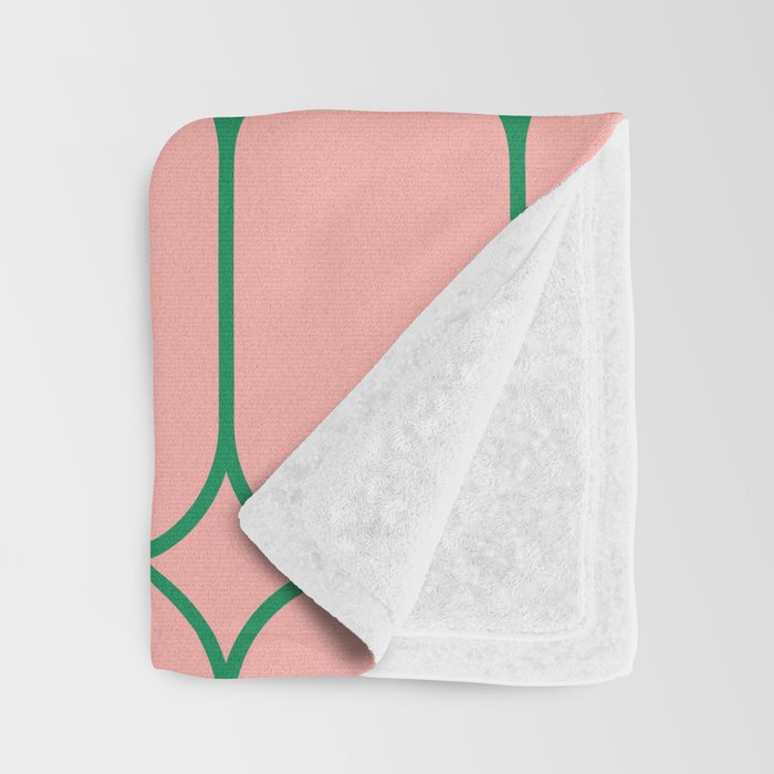 Mod Pods Retro Minimalist Geometric Pattern in Pink and Bright Green Throw Blanket Gallery Image 3