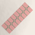 Mod Pods Retro Minimalist Geometric Pattern in Pink and Bright Green Yoga Mat Gallery Image 1