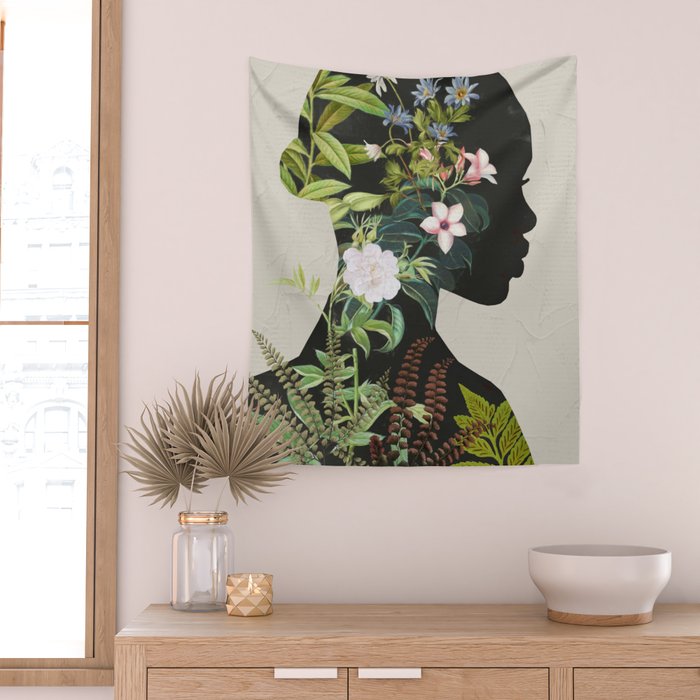 Floral Portrait 16 Wall Tapestry Gallery Image 2