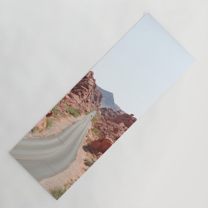 Roads Of Nevada Desert Picture | Valley Of Fire State Park Art Print | USA Travel Photography Yoga Mat Gallery Image 1