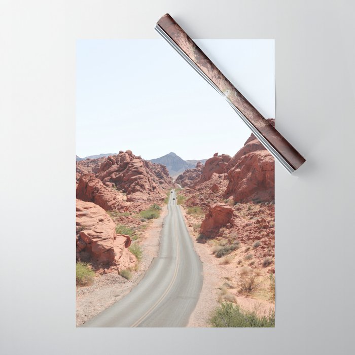 Roads Of Nevada Desert Picture | Valley Of Fire State Park Art Print | USA Travel Photography Wrapping Paper Gallery Image 1
