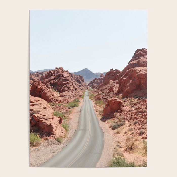 Roads Of Nevada Desert Picture | Valley Of Fire State Park Art Print | USA Travel Photography Poster Gallery Image 1