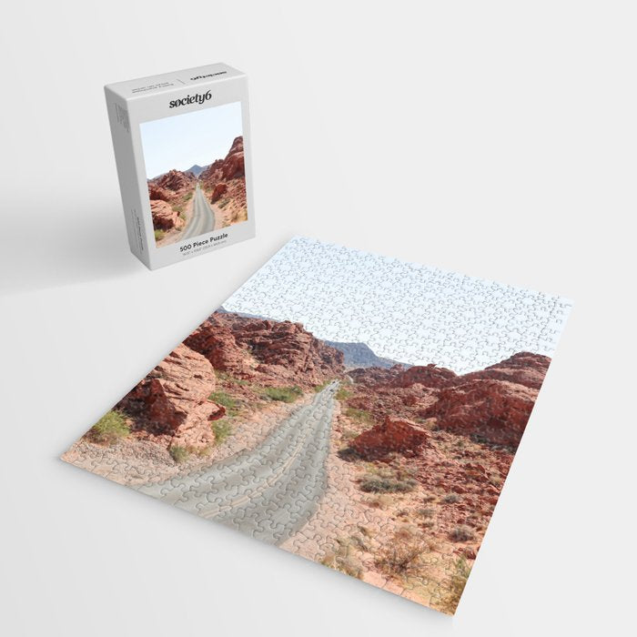 Roads Of Nevada Desert Picture | Valley Of Fire State Park Art Print | USA Travel Photography Jigsaw Puzzle Gallery Image 2
