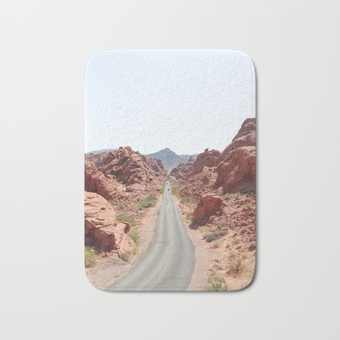Roads Of Nevada Desert Picture | Valley Of Fire State Park Art Print | USA Travel Photography Bath Mat Gallery Image 1