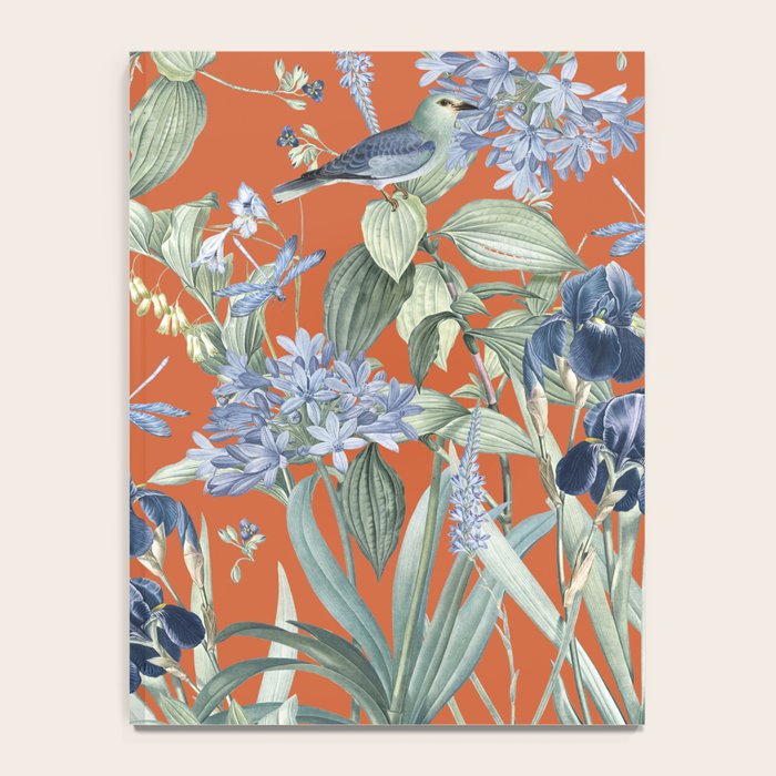 Exotic Wildlife Floral Garden on Orange Notebook Gallery Image 4