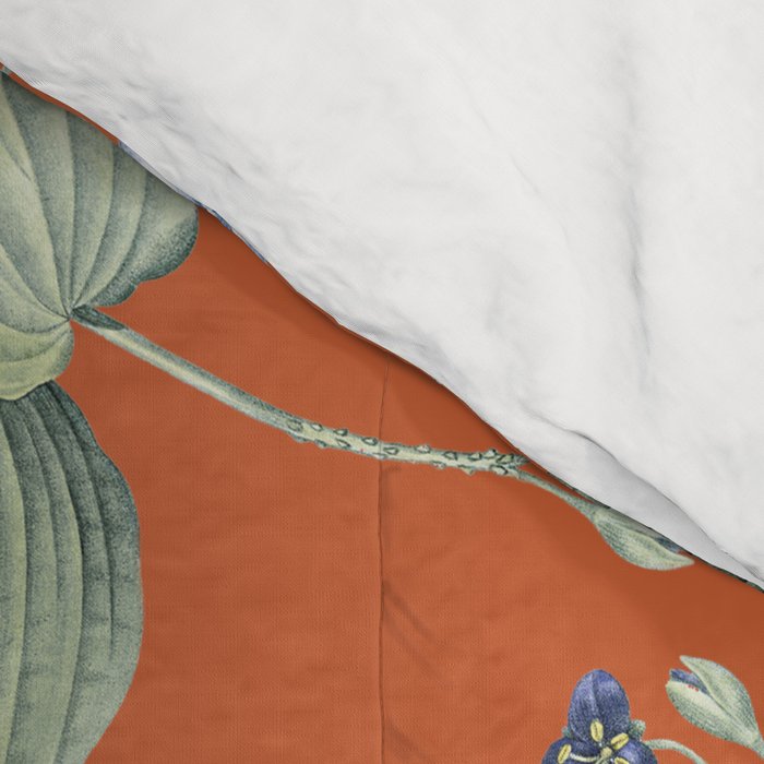Exotic Wildlife Floral Garden on Orange Comforter Gallery Image 4