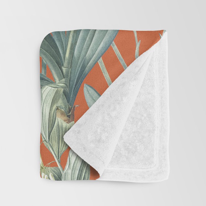 Exotic Wildlife Floral Garden on Orange Throw Blanket Gallery Image 3