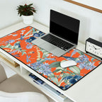 Exotic Wildlife Floral Garden on Orange Desk Mat Gallery Image 2