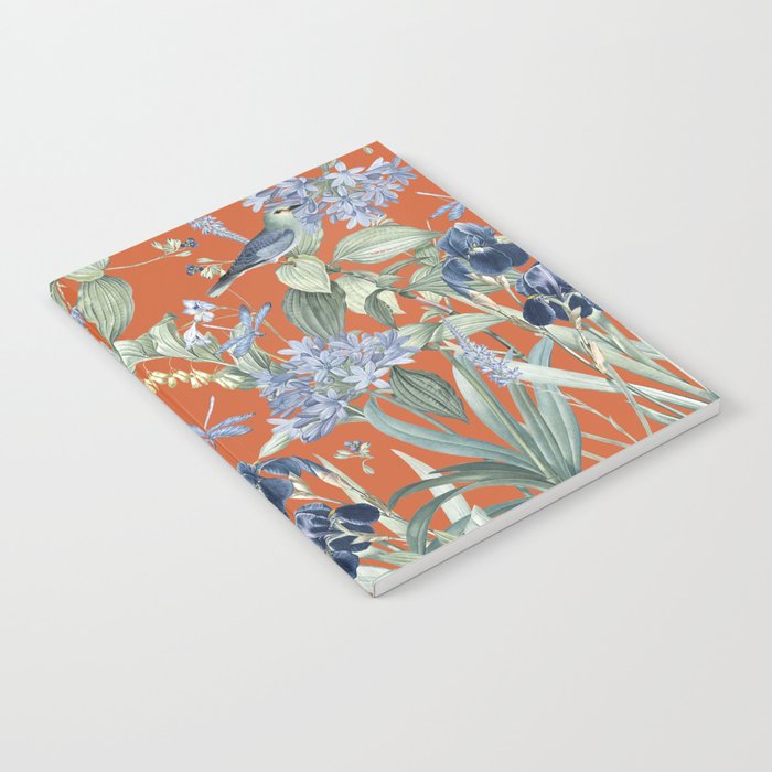 Exotic Wildlife Floral Garden on Orange Notebook Gallery Image 2