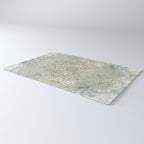 Yoga, Mandala, Teal and Gold, Wall Art Boho Rug Gallery Image 3