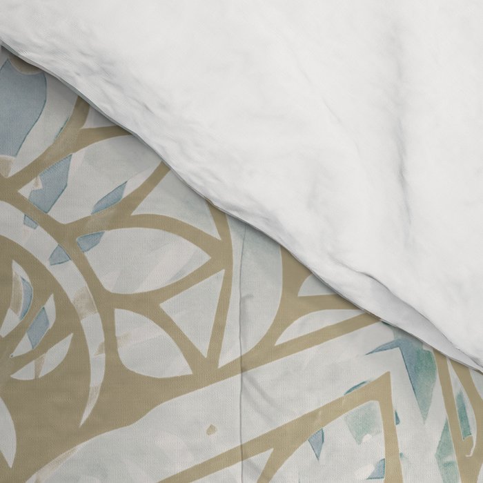 Yoga, Mandala, Teal and Gold, Wall Art Boho Comforter Gallery Image 4