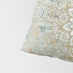 Yoga, Mandala, Teal and Gold, Wall Art Boho Pillow Sham Gallery Image 4