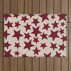 Wine Wonky Stars Outdoor Rug Gallery Image 1