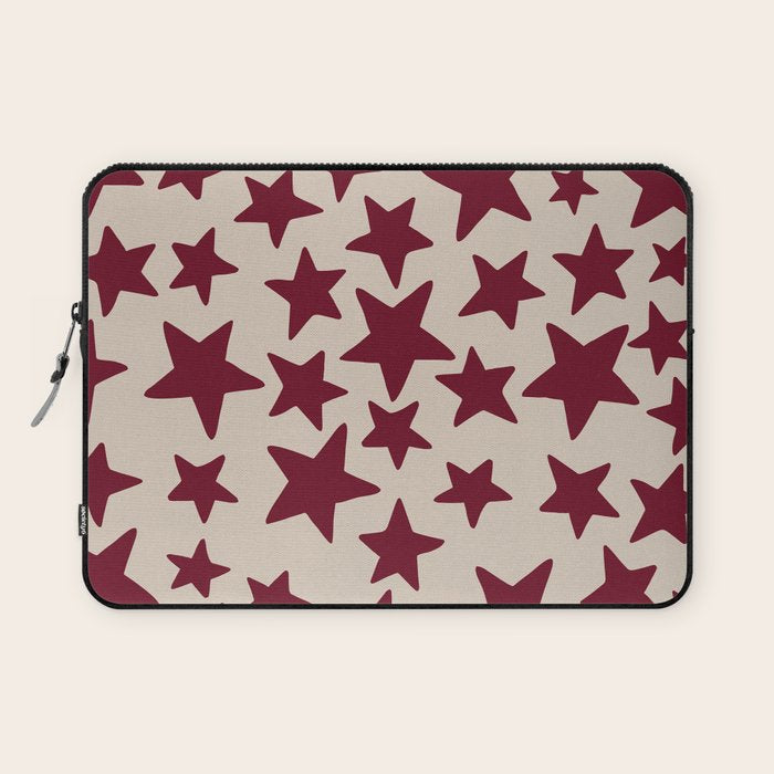 Wine Wonky Stars Laptop Sleeve Gallery Image 1