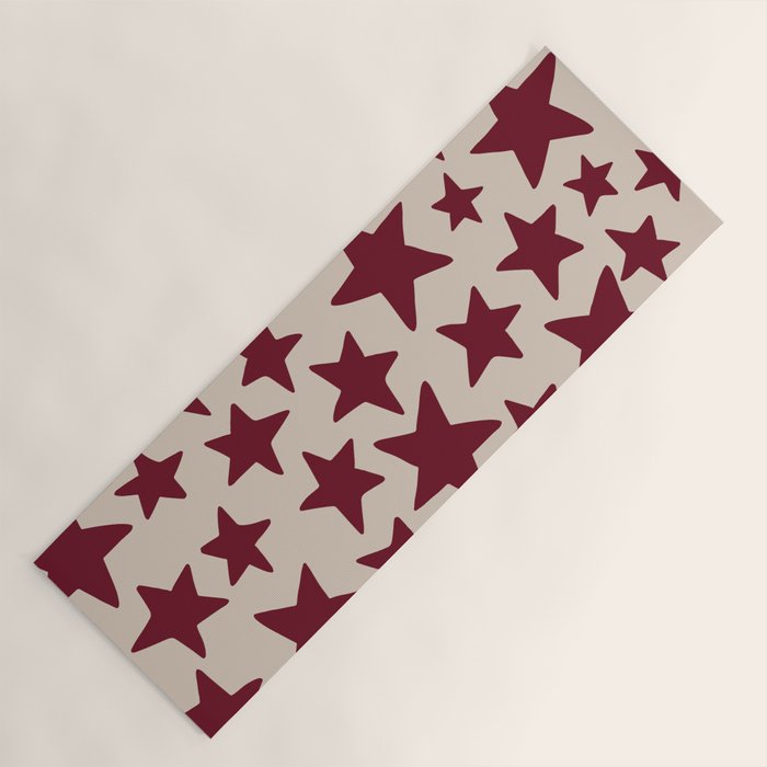 Wine Wonky Stars Yoga Mat Gallery Image 1