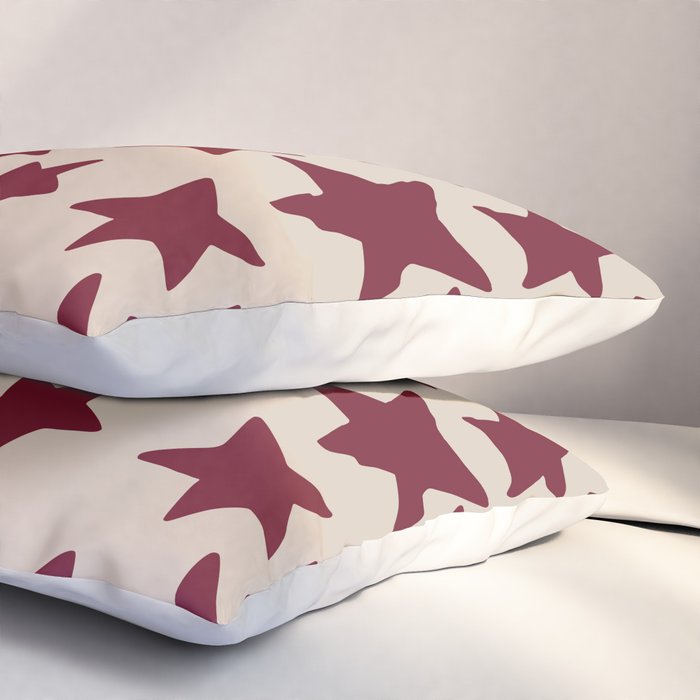 Wine Wonky Stars Pillow Sham Gallery Image 3