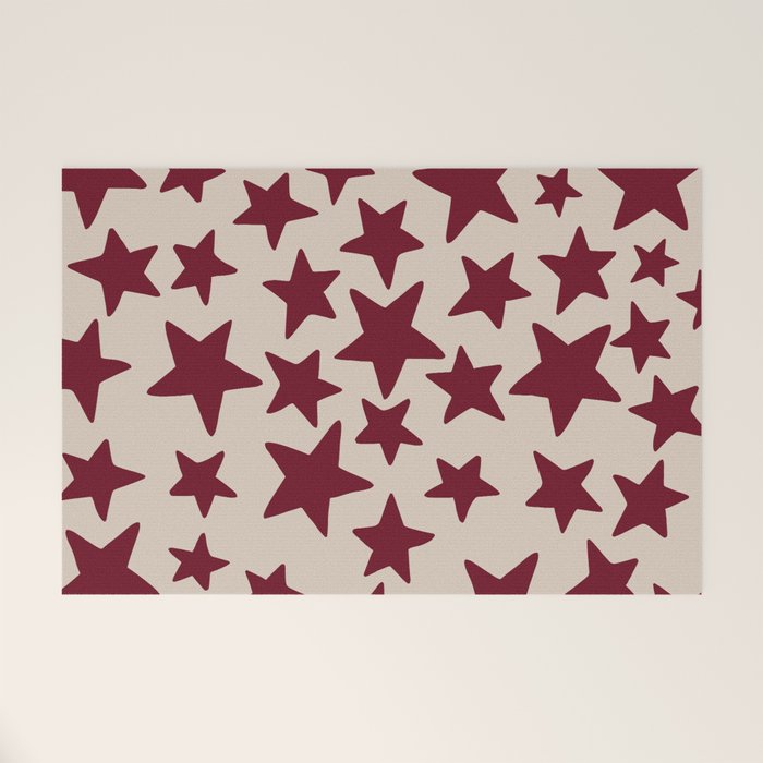 Wine Wonky Stars Welcome Mat Gallery Image 1