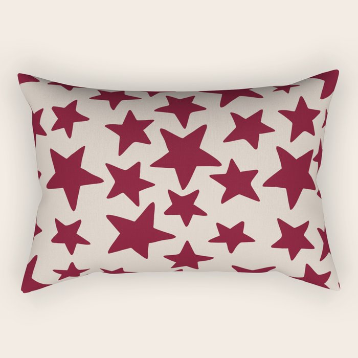 Wine Wonky Stars Rectangular Pillow Gallery Image 2