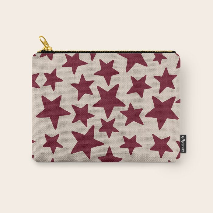 Wine Wonky Stars Carry All Pouch Gallery Image 1