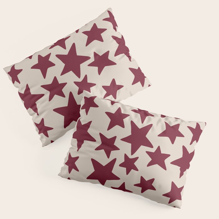 Wine Wonky Stars Pillow Sham Gallery Image 1