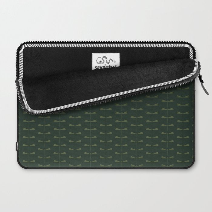 Dragonfly Pattern X Earthy Green Laptop Sleeve Gallery Image 2