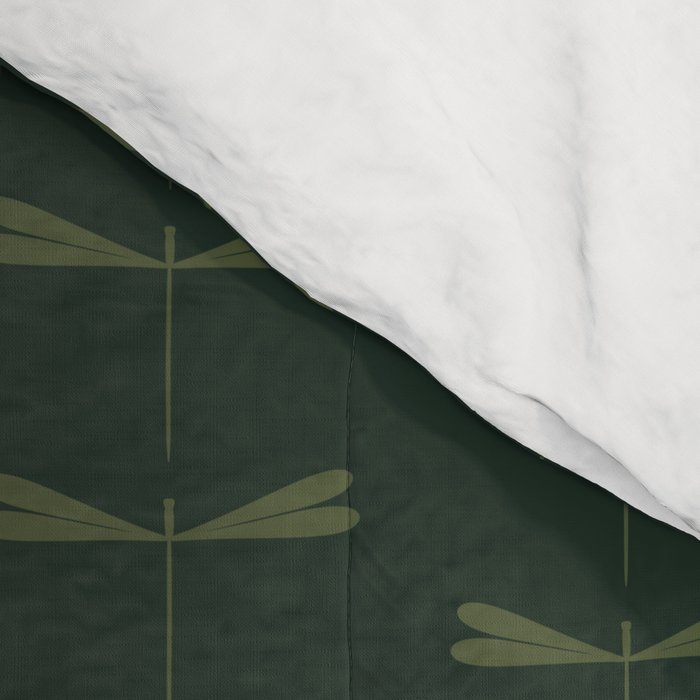 Dragonfly Pattern X Earthy Green Comforter Gallery Image 4