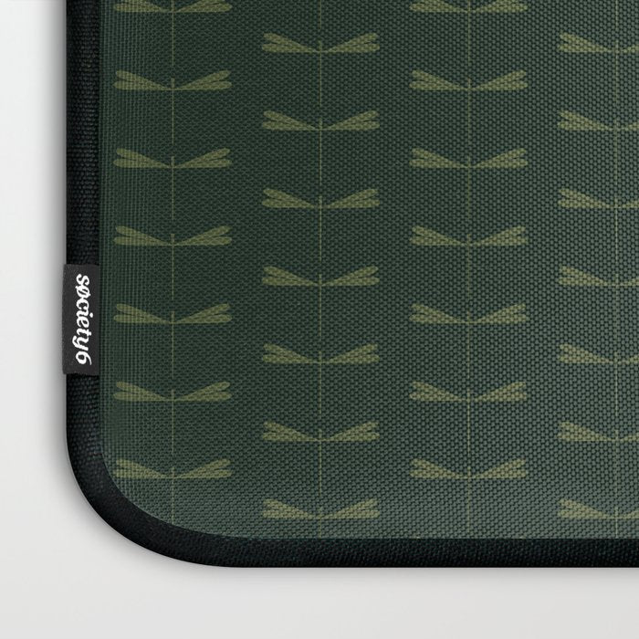 Dragonfly Pattern X Earthy Green Laptop Sleeve Gallery Image 3